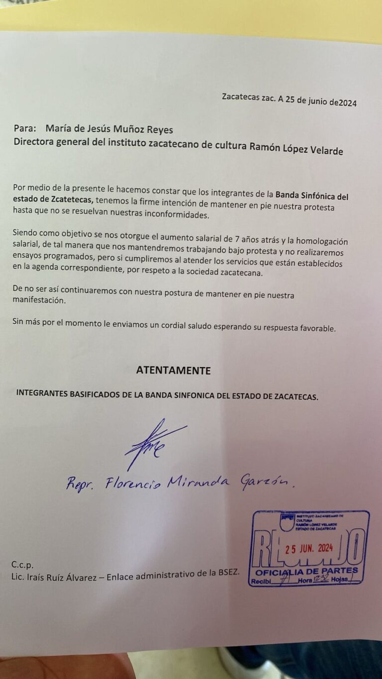 Trabaja bajo protesta sinfónica