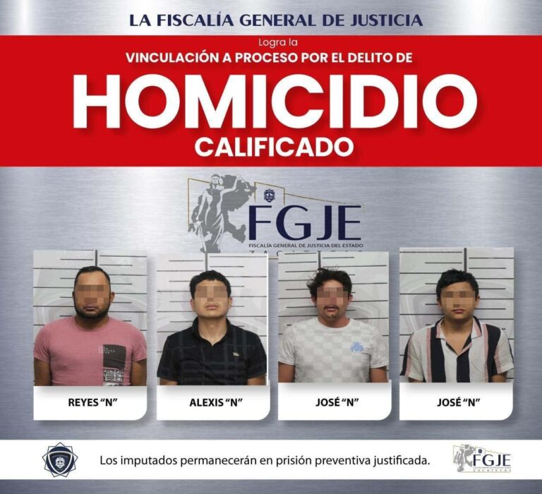 Por homicidio, vinculan a proceso a 4 hombres
