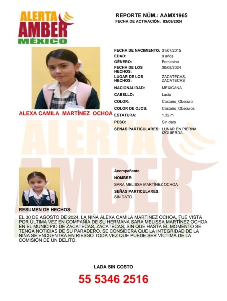 Activan Alerta Amber por hermanas zacatecanas