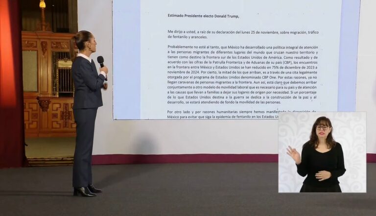 Envía Sheinbaum carta a Trump por amago arancelario