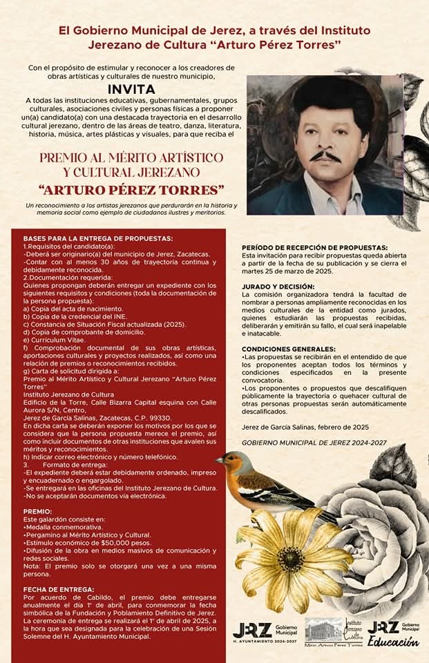 Convoca IJC al premio de mérito artístico