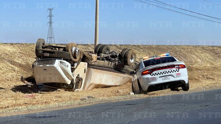 Se registra accidente entre camión de carga y camioneta; hay un lesionado