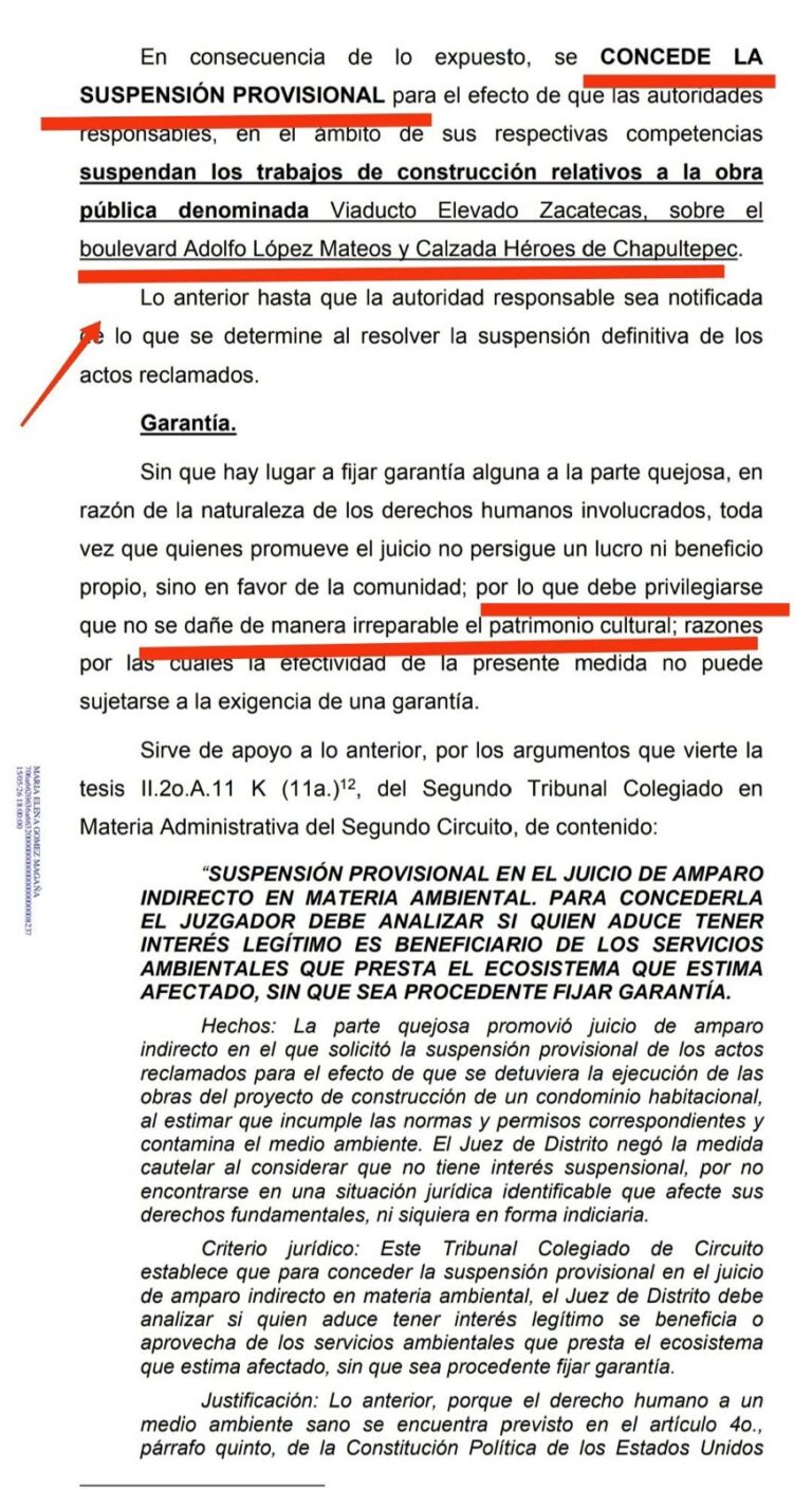 Suspende jueza obra del segundo piso