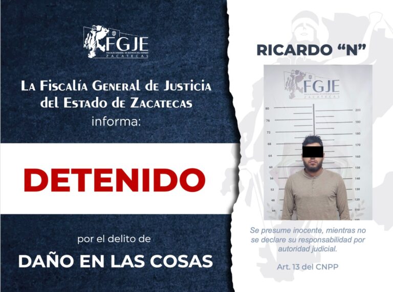 Por diversos delitos, detiene FGJE a 6 hombres