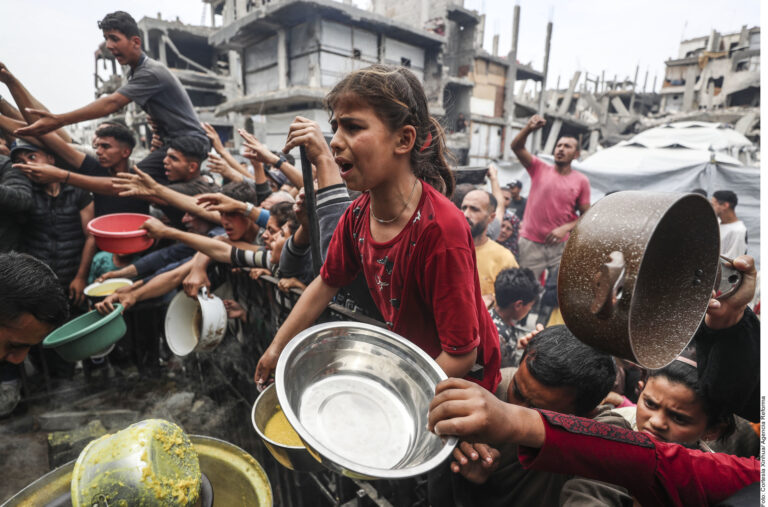 Señalan riesgo de hambruna en niños de Gaza