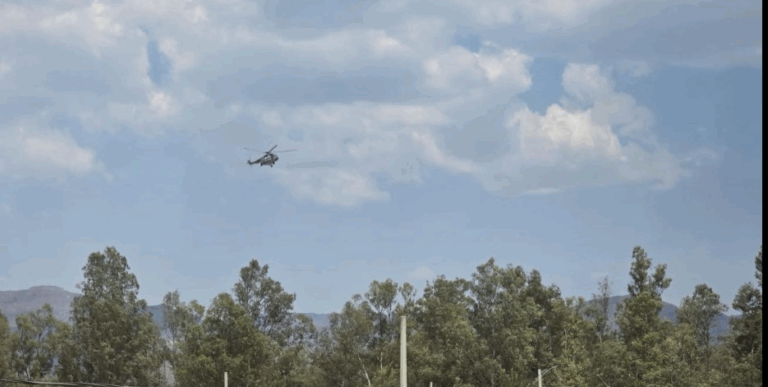 Arriba helicóptero a Tlaltenango