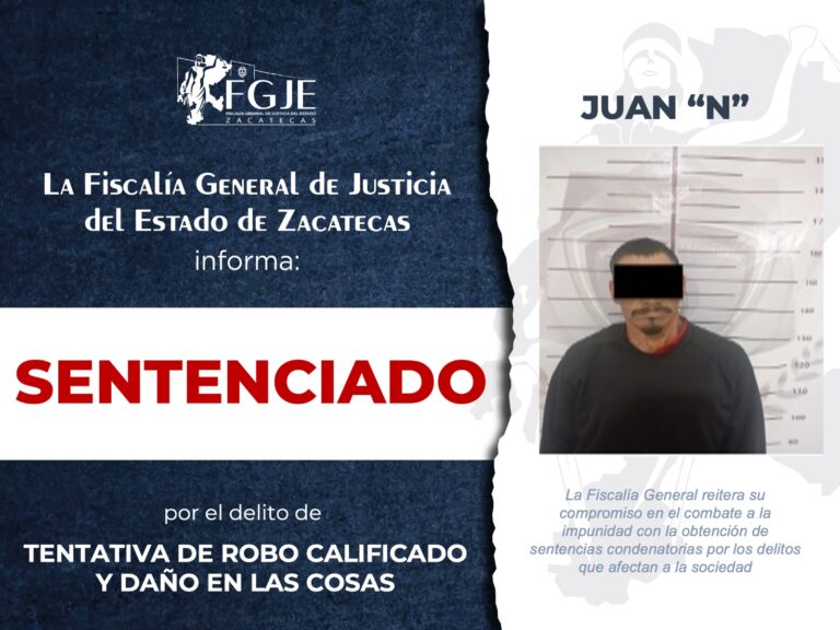 Dan sentencia de cinco años por robo calificado
