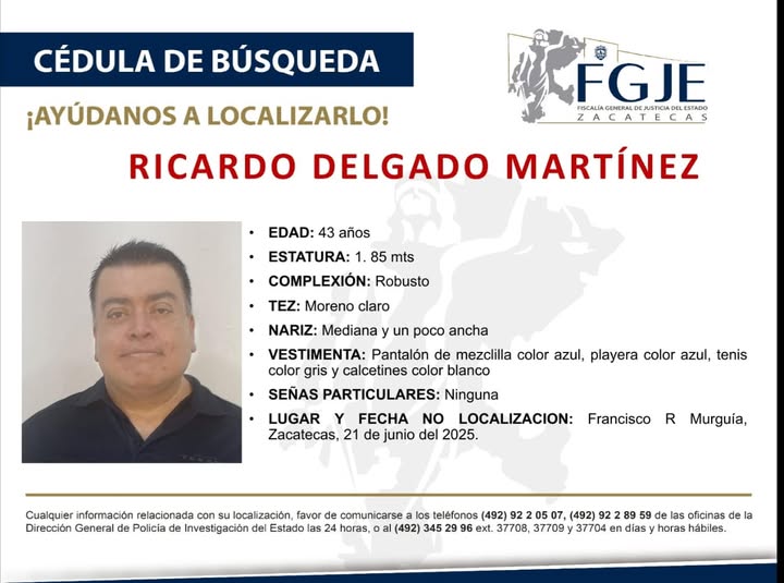 La Fiscalía se une a la búsqueda de Ricardo Delgado