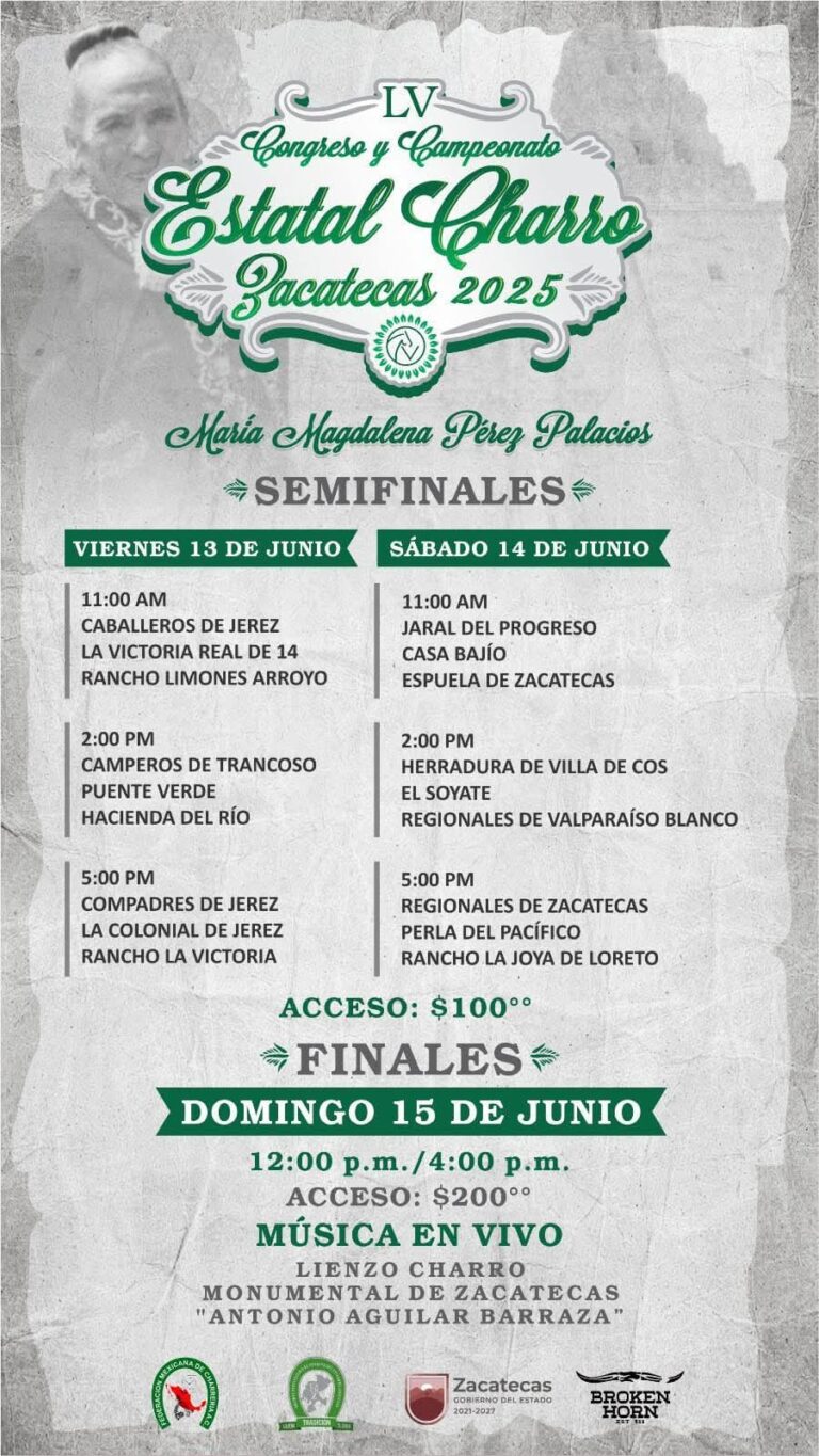 Se disputan las semifinales del LV Congreso y Campeonato Estatal Charro de Zacatecas 2025