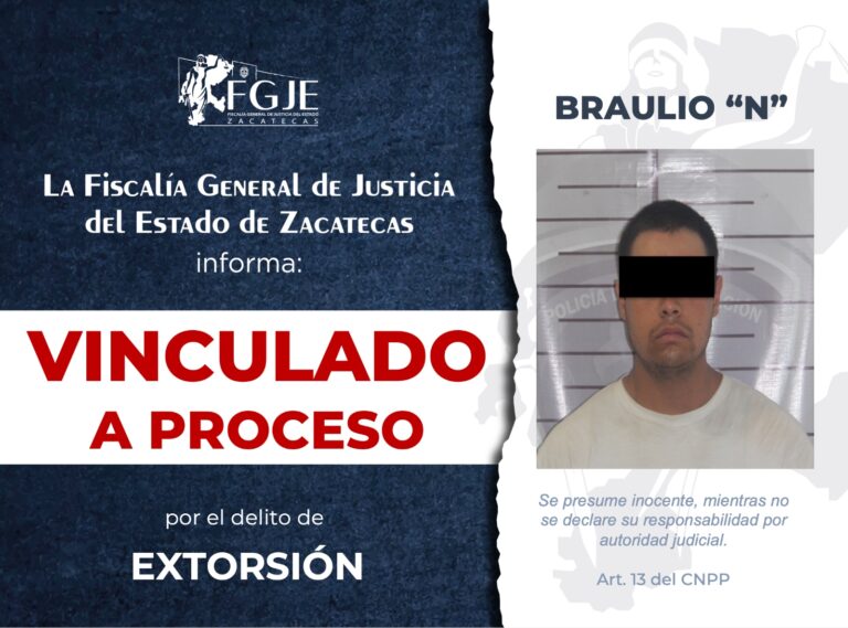 Vinculan a proceso a Braulio por extorsión