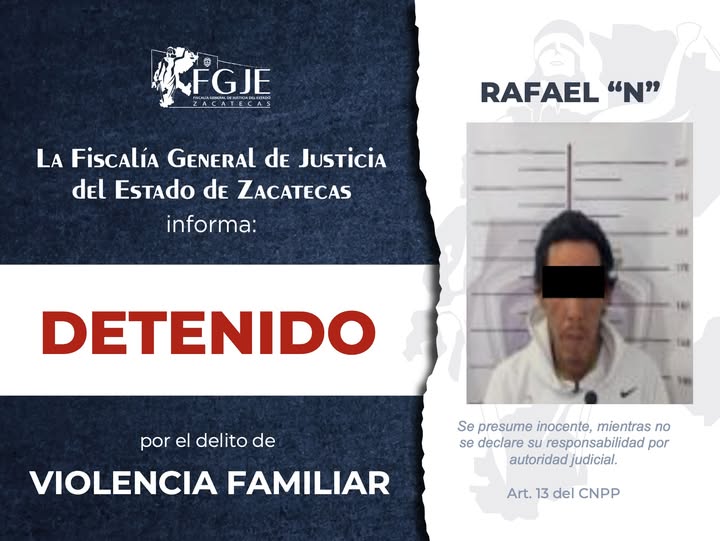 Cumplimenta FGJE orden de aprehensión por violencia familiar