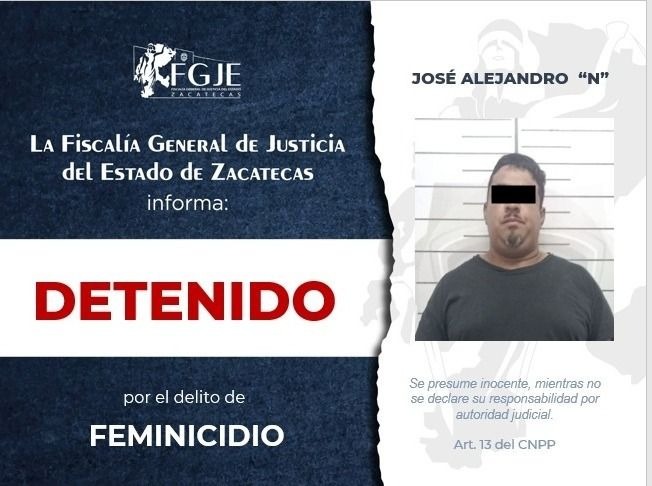 Ponen a disposición a José Alejandro «N» por feminicidio de una adolescente