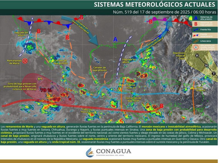 Pronostican lluvias fuertes para los próximos cuatro días