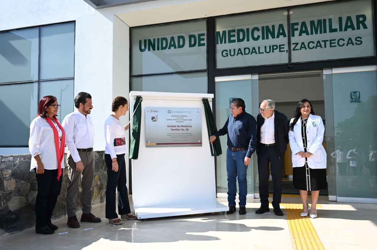 El 10 de noviembre de 2024, la presidenta Claudia Sheinbaum Pardo acudió a Guadalupe, Zacatecas, a inaugurar la Unidad de Medicina Familiar 58.