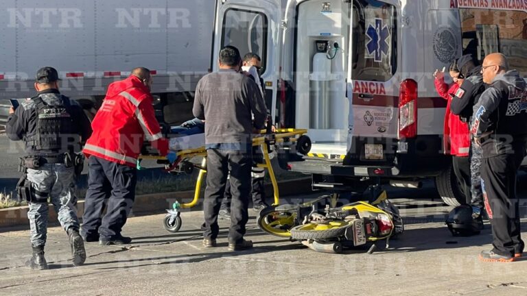 Motociclista termina en el hospital tras choque
