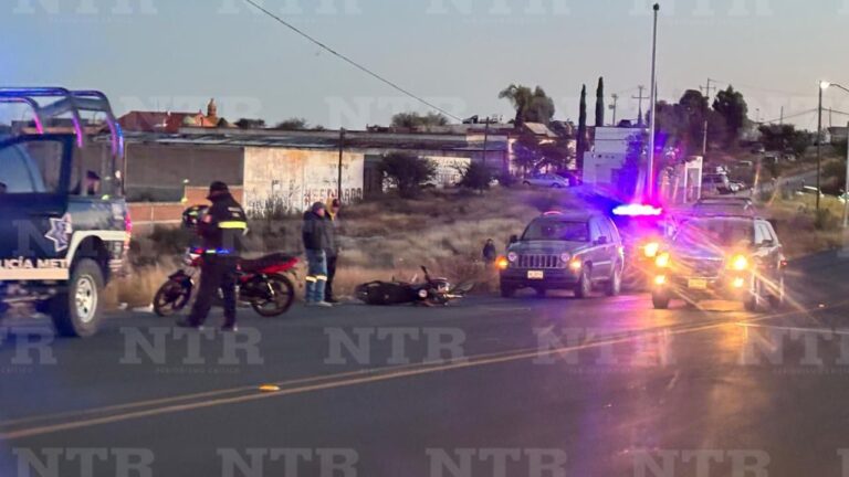 Se accidenta motociclista rumbo a Plateros