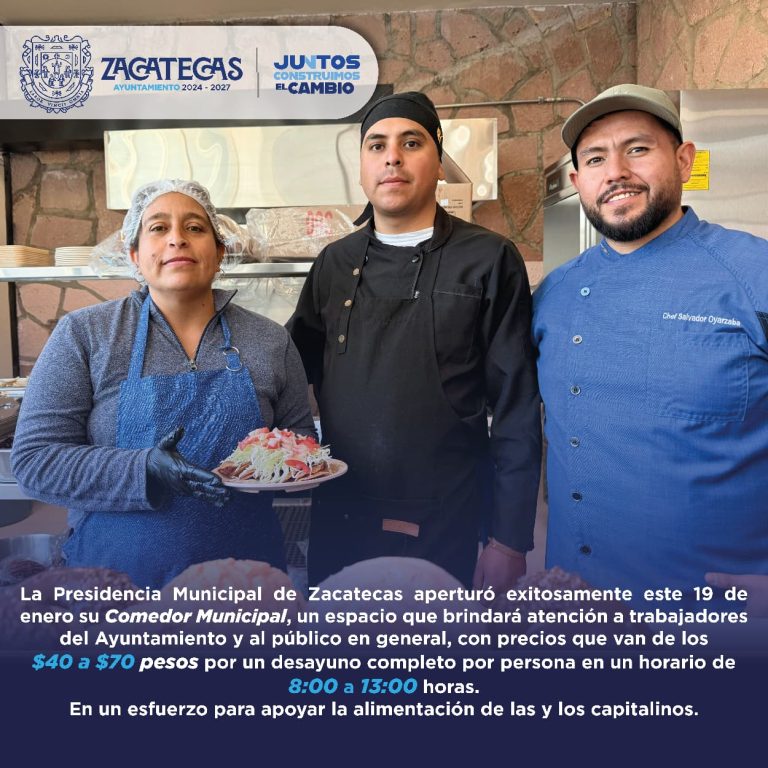 Abre comedor de la presidencia municipal de Zacatecas