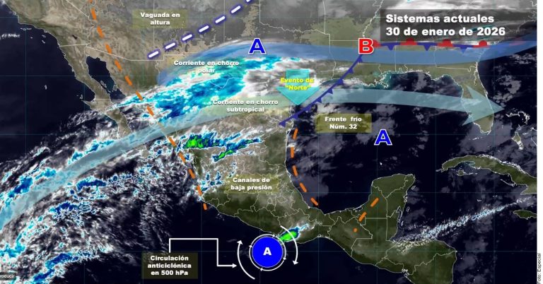 Prevén lluvias y aguanieve por Frente Frío