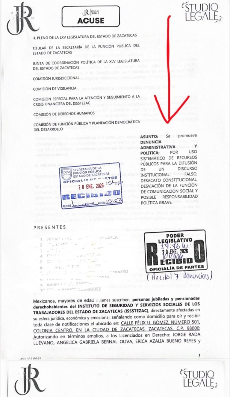 Enfrenta gobierno estatal denuncia administrativa