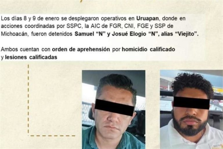 Caen dos más ligados al asesinato de Carlos Manzo