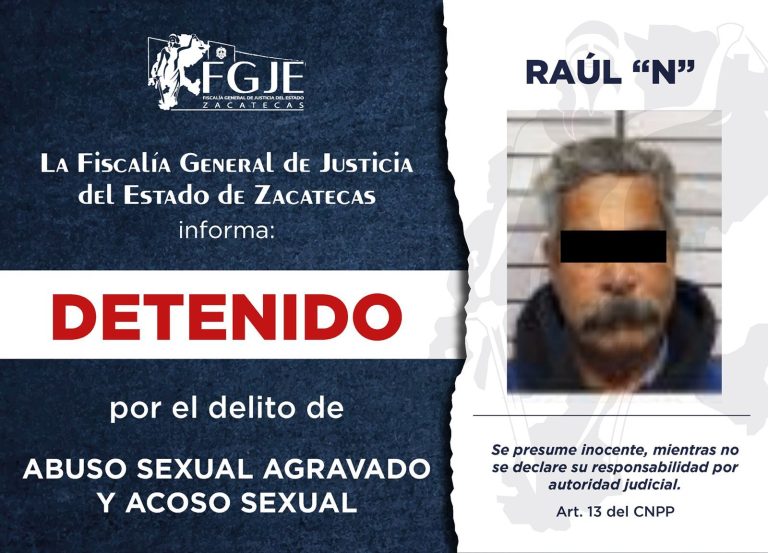 Detienen a Raúl por abuso y acoso sexual