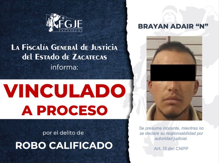 Vinculan a Brayan por robo calificado