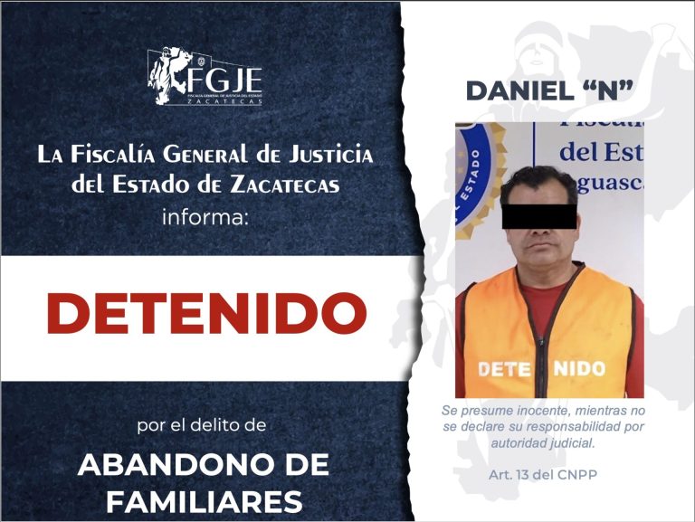 Lo detienen en Aguascalientes por abandono de familiares