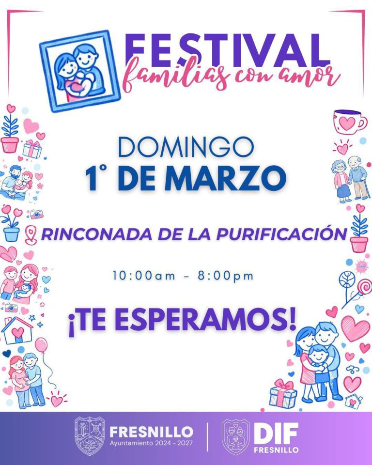 Preparan en Fresnillo el Festival Familias con Amor