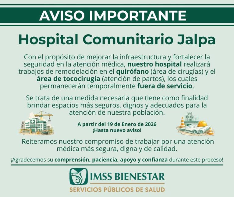 Sin quirófano en Jalpa, por remodelación