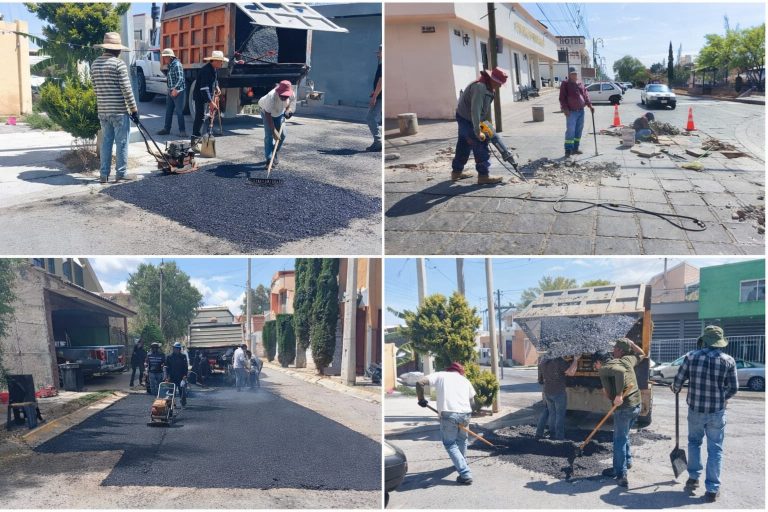 Continúan trabajos de bacheo en Guadalupe