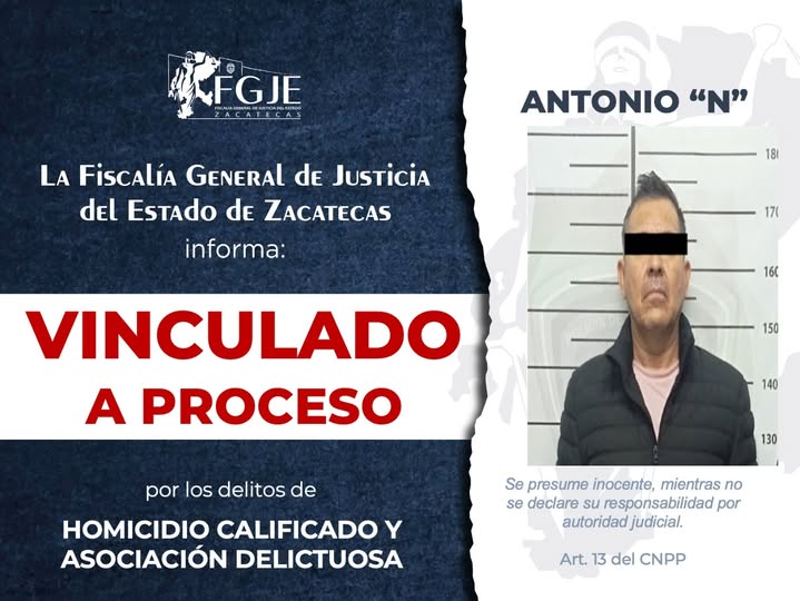 Vinculan a proceso a Antonio «N» por homicidio calificado