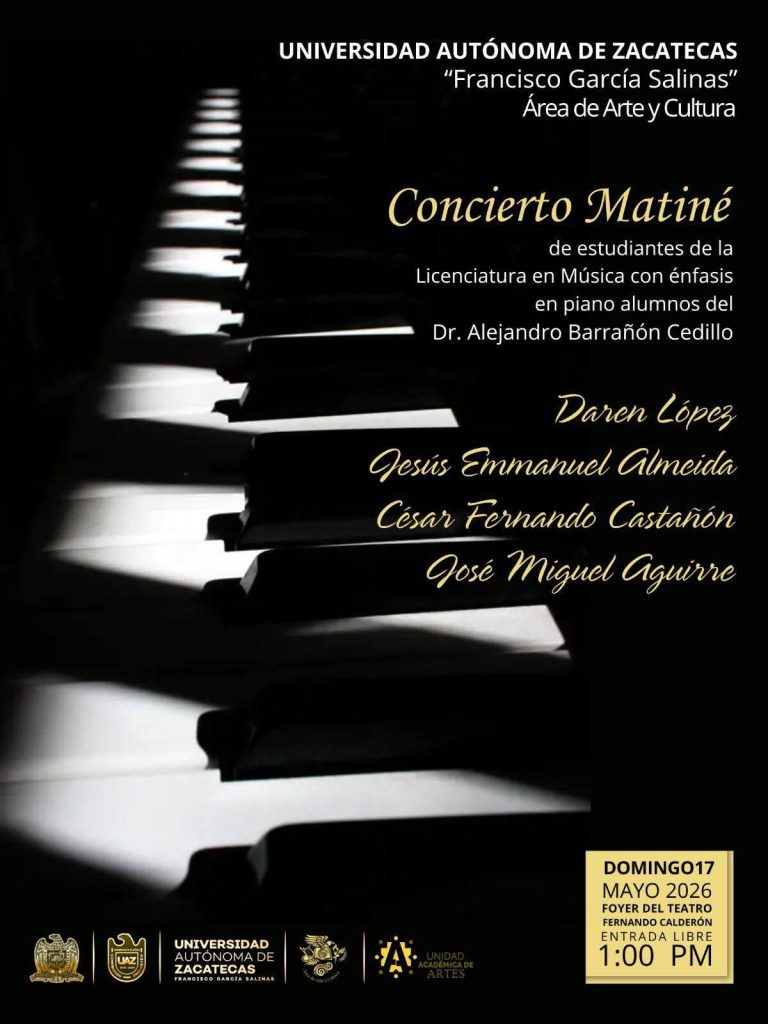 Presentarán recital de piano en matiné musical