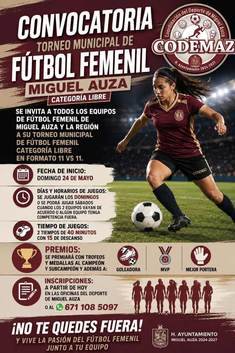 Abren convocatoria para torneo femenil en Miguel Auza