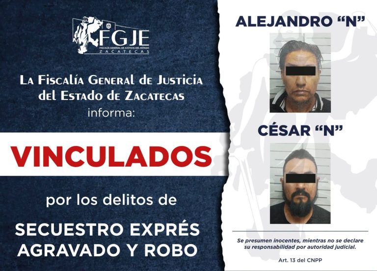Logra FGJE dos vinculaciones a proceso y una sentencia