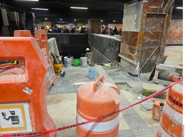 Queda a medias obra en estación Bellas Artes del Metro