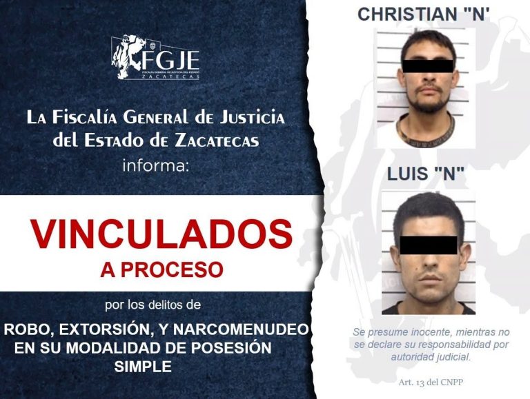 Vinculan a proceso a tres por robo, extorsión y narcomenudeo