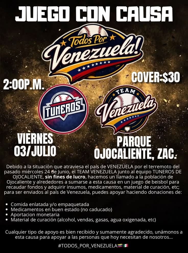 Tuneros y Team Venezuela se unen en juego con causa