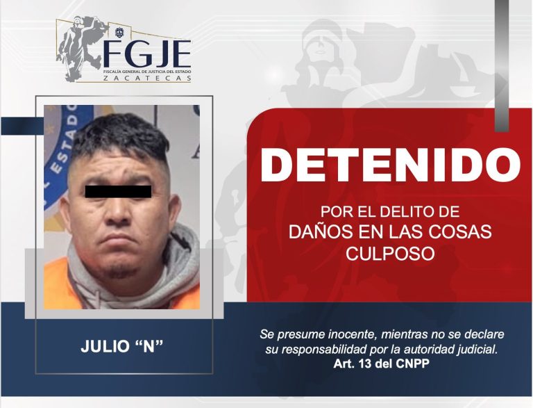 Detienen en Aguascalientes a Julio «N», era buscado en Zacatecas
