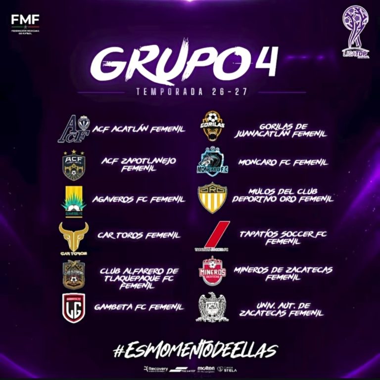 Dan a conocer grupos para la Liga TDP Femenil