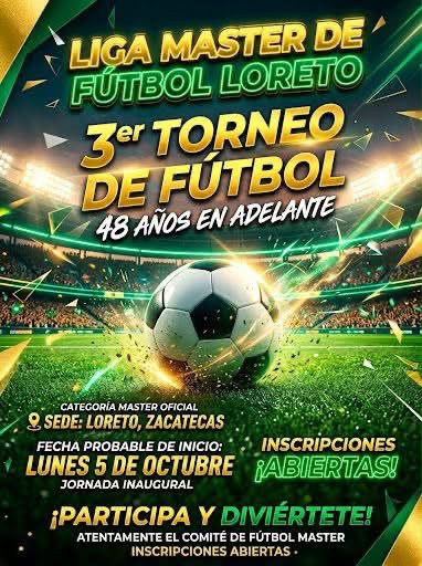 Invitan al tercer Torneo de Futbol Máster en Loreto
