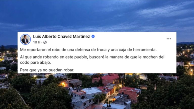 «Que le mochen del codo para abajo»: advierte delegado a ladrones en Tlachichila