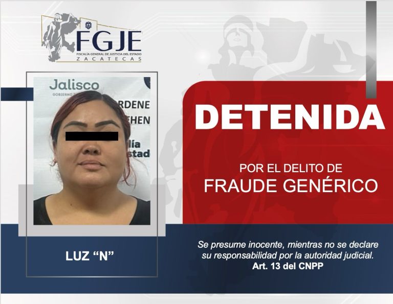 Detienen a Luz «N» en Jalisco, era buscada en Zacatecas