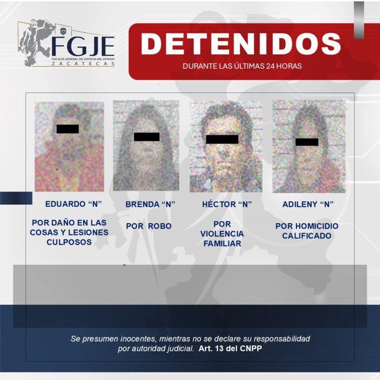 Aprehenden a cuatro personas en el estado
